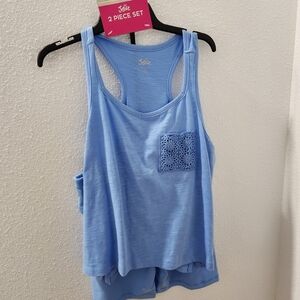 Blue Justice  Tank Top and Shorts Set